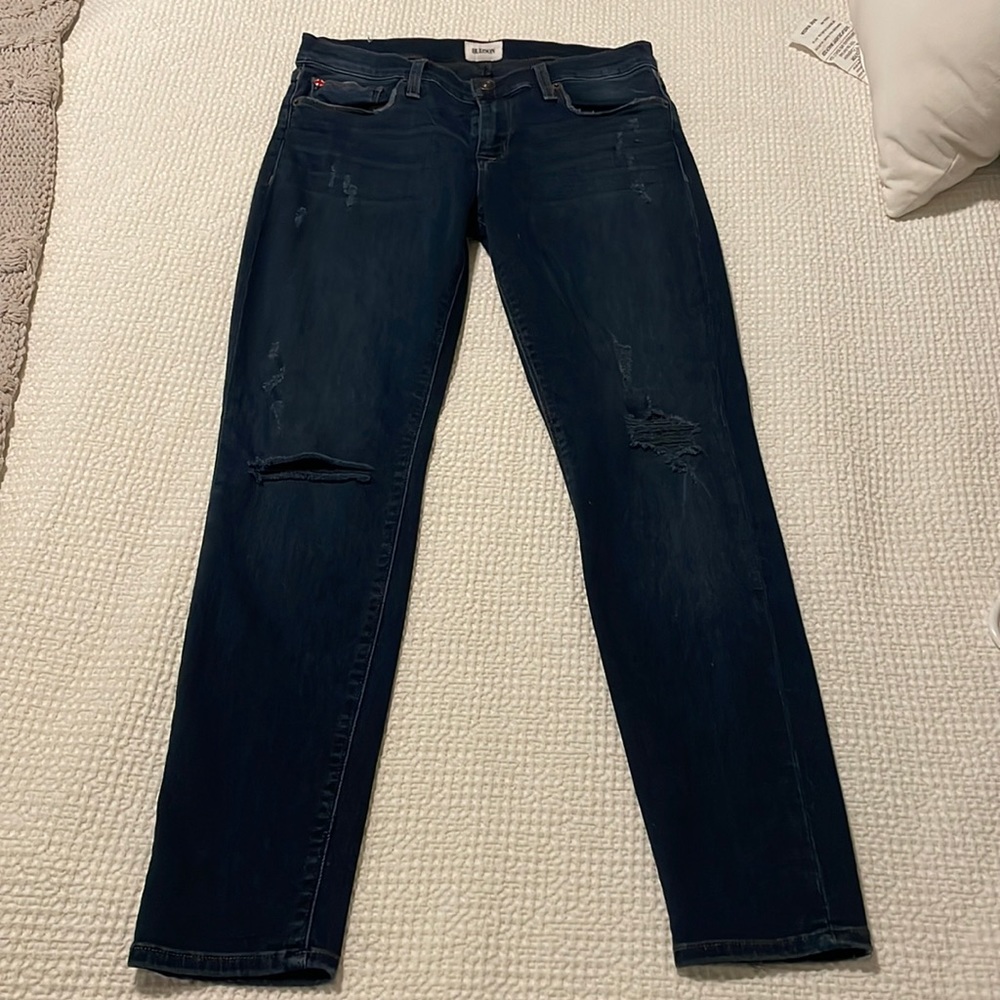 New without tag HUDSON distressed Krista ankle super skinny dark blue size 28